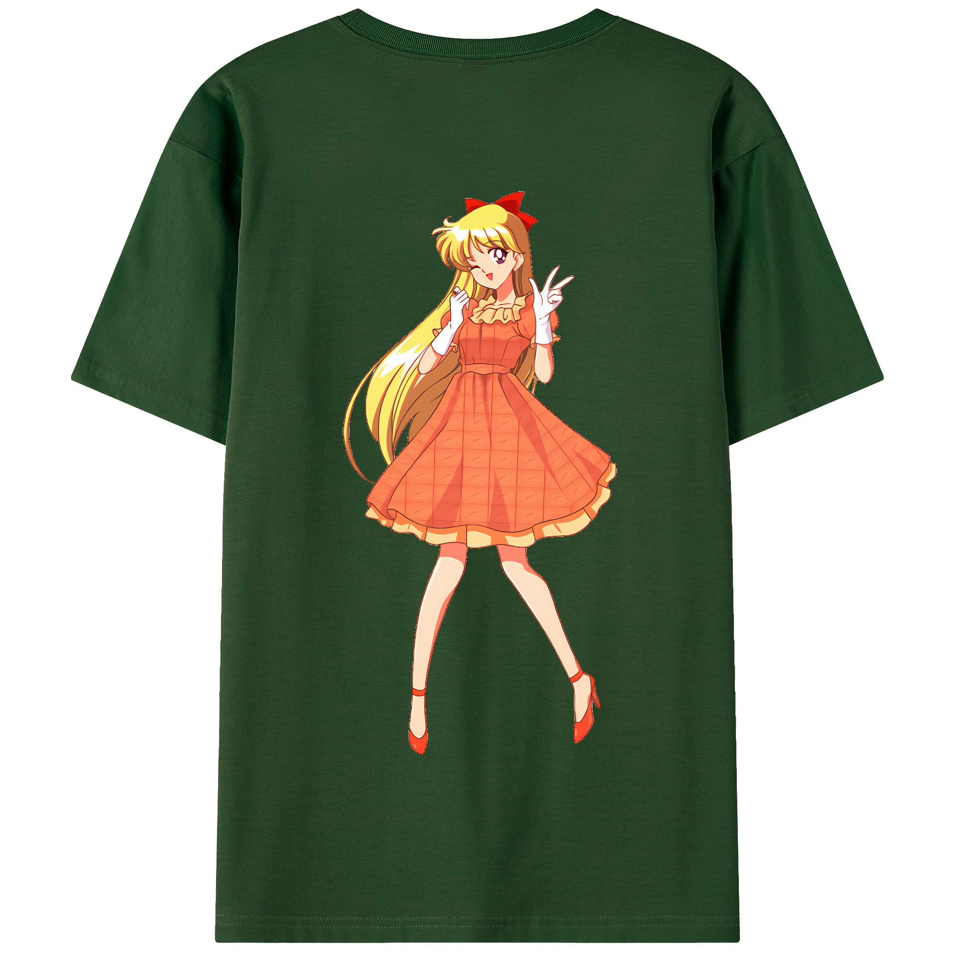 （画像用） 美少女戦士セーラームーン 愛野 美奈子 あいの みなこ Sailor Moon Aino Minako 綿100％半袖Tシャツ（背面プリント）